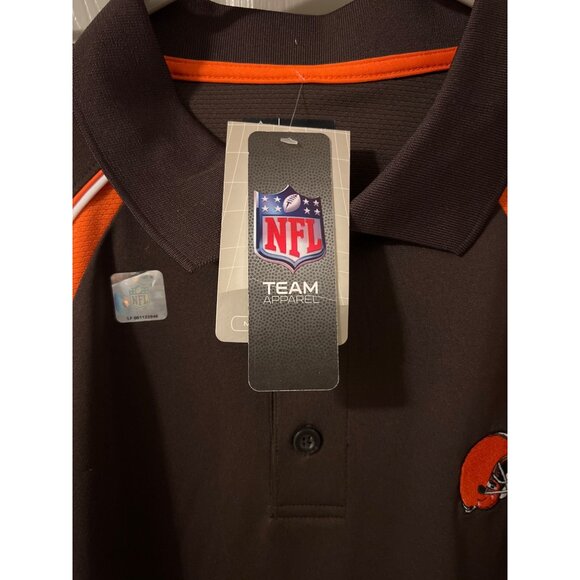 NFL Team Apparel Cleveland Browns Polo Shirt XL Brown Orange NWT‎ Football Fan - Picture 4 of 4